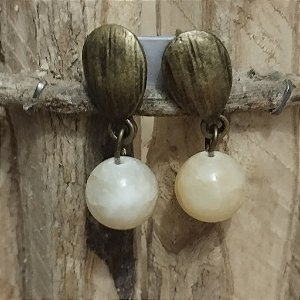 Brinco em Cobre com Calcita Amarela - Alegria e Autoconfiança