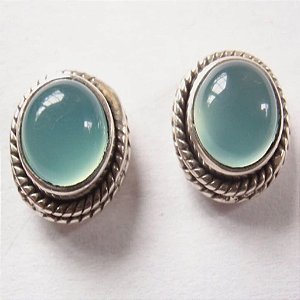 Brincos Indianos em Prata 925 com Pedras Naturais