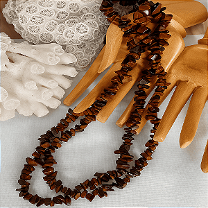 Colar Obsidiana Mahogany em Cascalho - Proteção e Equilíbrio