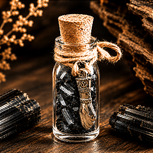 Mini Garrafinha com Pedra Natural - Amuleto / Talismã