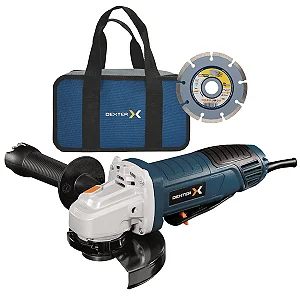 Esmerilhadeira Angular com Fio Doméstico Dexter 2025R04S00-0010 Elétrica 5" 800W 220V