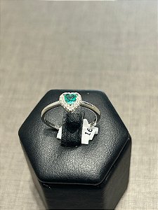 ANEL CORAÇAO PEDRA VERDE