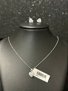 CONJUNTO BRINCO E PINGENTE CORAÇAO