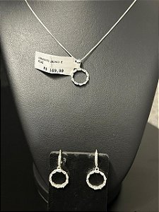 CONJUNTO BRINCO E PINGENTE CIRCULO
