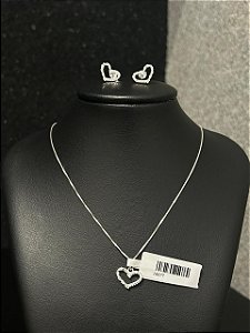 CONJUNTO BRINCO E PINGENTE CORAÇAO