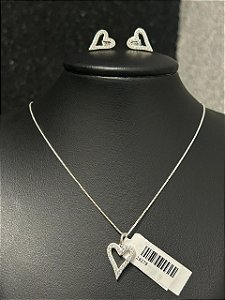 CONJUNTO BRINCO E PINGENTE CORAÇAO