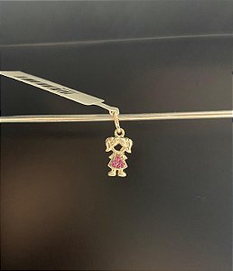 PINGENTE MENINA CRAVEJADA