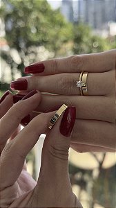 Par em ouro 18 k Reta tradicional