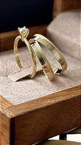 Aliança Finlândia 3 mm Ouro 18k Maciço