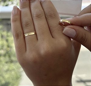 Aliança Finlândia 3 mm Ouro 18k Maciço