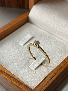 Anel Solitário Joy Ouro 18k com Pedra