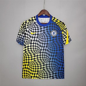 Camisa Chelsea (treino azul-amarela) 2021-22