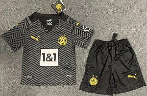 Conjunto Infantil Borussia Dortmund 2021-22 (Away - Uniforme 2)