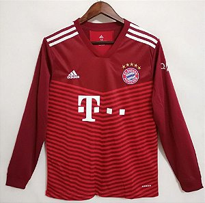 Camisa Bayern Munich 2021-22 (Home-Uniforme 1) - Manga Longa