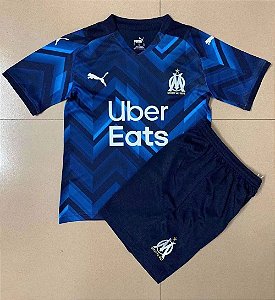 Conjunto Infantil Olympique Marseille 2021-22 (Away - Uniforme 2) 