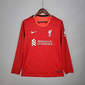 Camisa Liverpool 2021-22 (Home-Uniforme 1) - Manga Longa