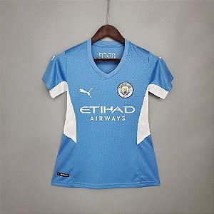 Camisa Manchester City 2021-22 (Home-Uniforme 1) - Feminina