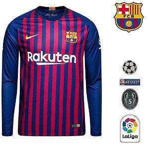 Camisa Barcelona 2018-19 (Home-Uniforme 1) - "Stadium-torcedor" - manga longa
