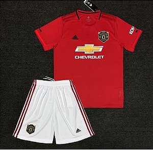 Conjunto Infantil (Camisa + Shorts) Manchester United 2019-20 (Home-Uniforme 1)