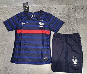 Conjunto Infantil (Camisa + Shorts) França 2020-2021 (Home-Uniforme 1)