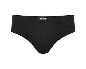 CUECA PLUS SIZE SLIP ALGODÃO LISA  PRETA