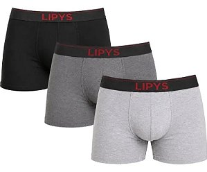 Kit 3 Cuecas Boxer Microfibra Lipys - Ref410