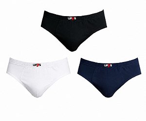 Kit 3 Cuecas Slip Algodao Adulto Lipys - Ref310