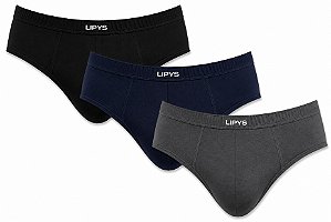 Kit 3 Cuecas Slip Algodao Plus Size Lipys - Ref356