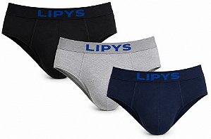 Kit 3 Cuecas Slip Algodao Personal Lipys - Ref430