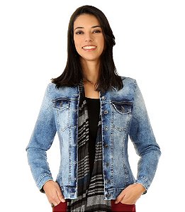 jaqueta jeans feminina com ziper