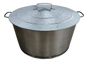 Tacho Redondo Para Banha N°2 Com Tampa - 44 Litros - Konzen
