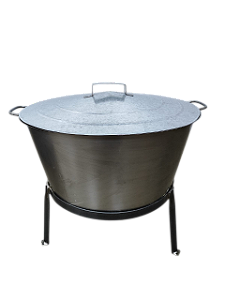 Tacho Redondo Para Banha N°3,5 + Tampa + Tripé -63l - Konzen