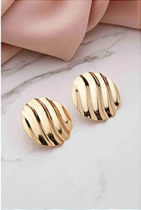 Brinco Redondo Orgânico  - Banhado a ouro