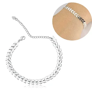 Pulseira espinha de peixe - Banhada a Prata 925