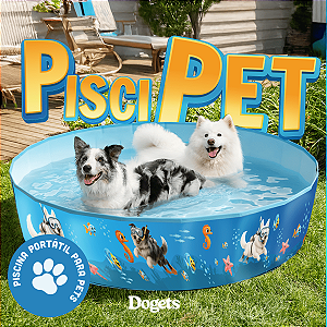Piscina Para Pets Resistente de Lona Diversos Tamanhos Dobrável Colorida com Desenhos Verão