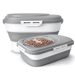 Porta Ração 10 Litros Pote Container Dispenser Grande Recipiente Reservatório Com Medidor