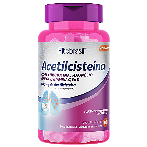 Acetilcisteína 600mg Fitobrasil 60 Cápsulas