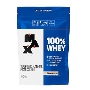 100% WHEY REFIL 900G - MAX TITANIUM