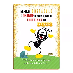 Placa MDF - Nenhum Obstáculo é Grande - Smilinguido