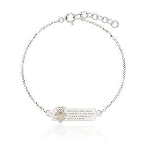 Pulseira de prata Smilinguido Coração Versículo - Noble