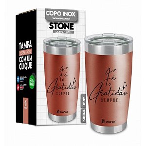 Copo Térmico Stone - Fé e Gratidão - Brasfoot