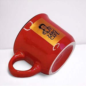 Caneca Zaro Café Vermelha com Borda Preta 70ml