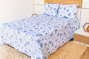 Jogo de lençol padrão 3 peças percal com aba