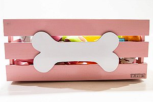 Caixa Organizadora Pet Luppet Com Madeira Reaproveitada Rosa