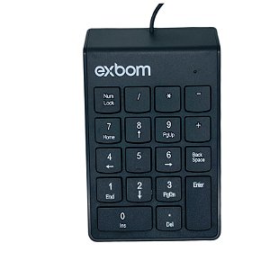 Teclado Numérico Exbom Com Fio 18 Teclas
