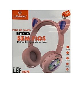 Headphone Com Bluetooth Gatinho LEF1027B