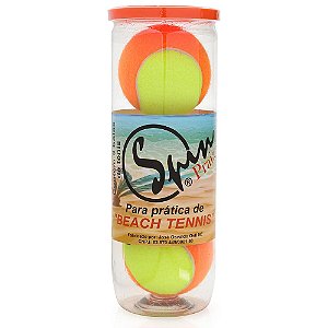 Tubo com 3 bolas de beach tennis SPINPraia