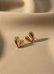 Brinco Coração Moderno Organico