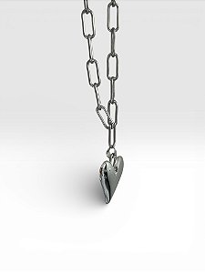Colar Elos com Pingente de Coração Moderno