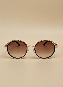 Oculos de Sol Marrom e Dourado